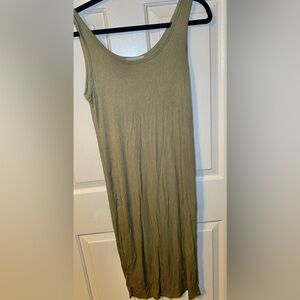 Women’s Active Olive Green Body con‎ Knee Length Sundress, L